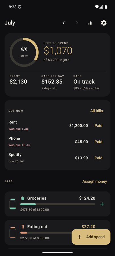 Jarly in its dark theme